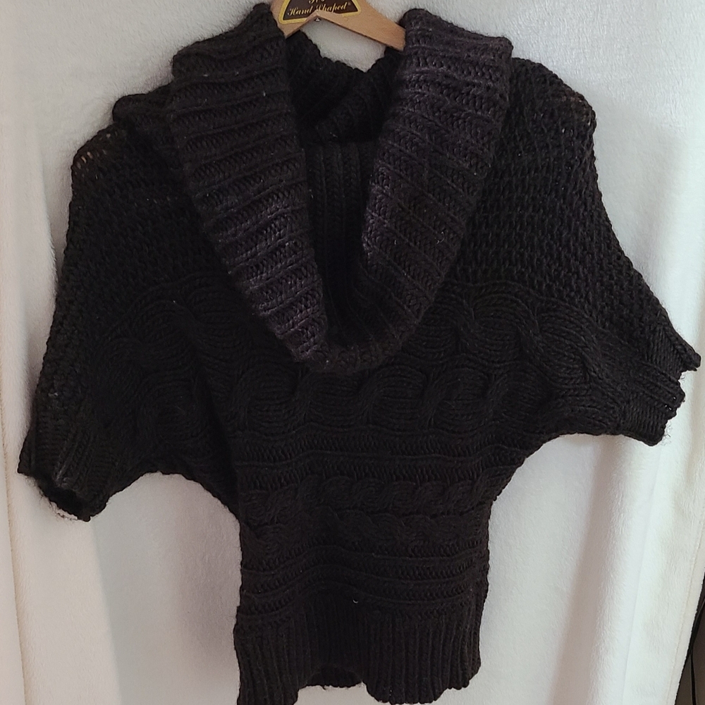 Women's The Limited short-sleeved, cowl-neck brown sweater. Size XS.